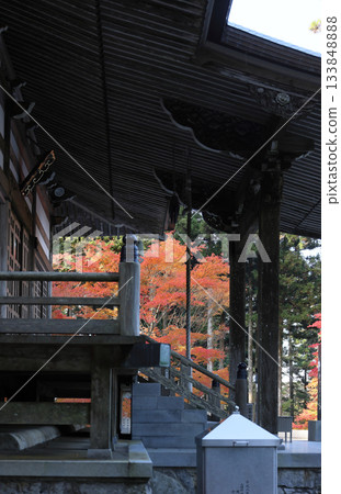 Autumn leaves at Daishido Hall of Unpenji Temple, the 66th temple of the Shikoku Pilgrimage Autumn leaves at Daishido Hall of Unpenji Temple, the 66th temple of the Shikoku Pilgrimage 133848888