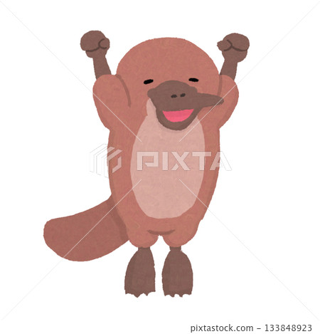 微笑鴨嘴獸伸懶腰 133848923