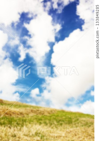 Grassy landscape against cloudy sky 133849285