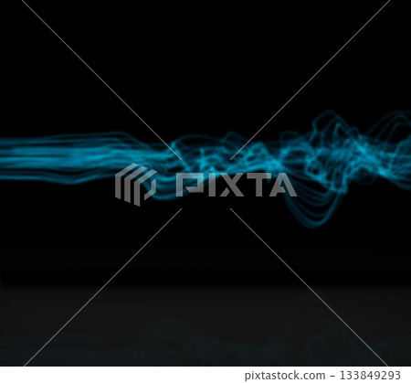 Blue shaky wave design on black 133849293