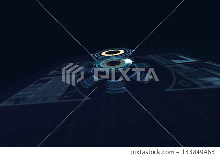 Composite image of illuminated volume dial 133849463