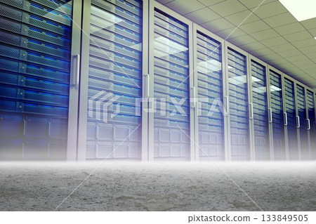 Server towers in desert setting Server towers in desert setting 133849505