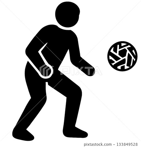 Pictogram of a person playing sepak takraw Pictogram of a person playing sepak takraw 133849528