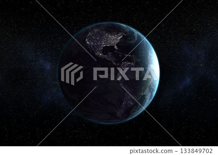 Earth against black background Earth against black background 133849702