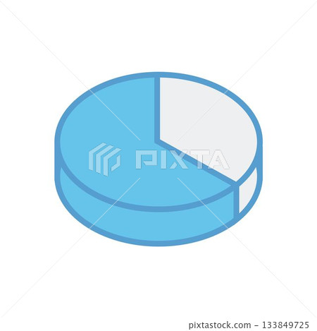 Digital composite of blue pie chart Digital composite of blue pie chart 133849725