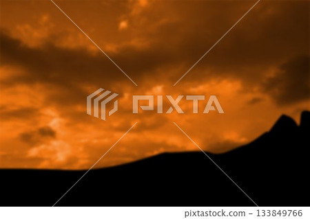 Scenic view of mountain during sunset 133849766