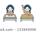 女孩正在上課 133849996