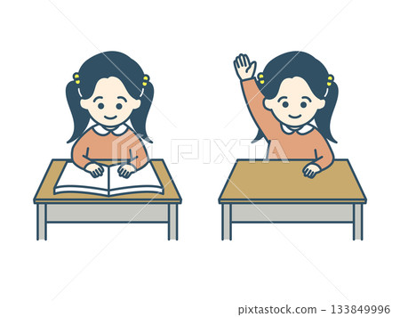 Girl taking a class Girl taking a class 133849996