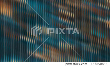 Ribbed glass background with refraction effect. Reeded glass with green and gold gradient. Abstract background Ribbed glass background with refraction effect. Reeded glass with green and gold gradient. Abstract background 133850856