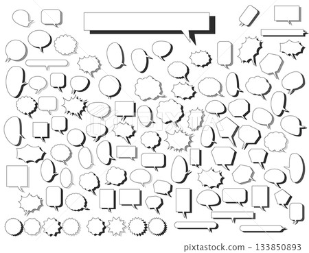 一組帶有陰影的簡單對話框 133850893