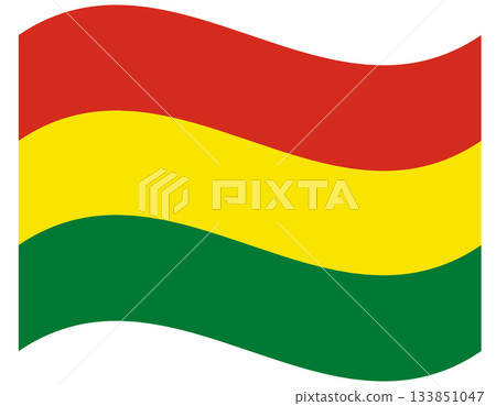 Civil waving flag of Bolivia isolated over transparent background. 133851047