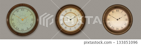 Vintage clocks set with roman numbers 133851096