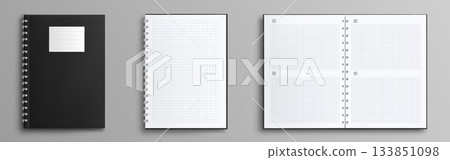 Spiral notebook mockup with blank pages Spiral notebook mockup with blank pages 133851098