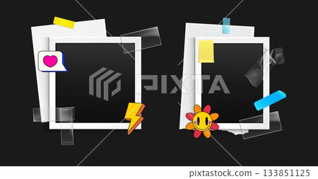 Y2k photo frame collage with snap shots 133851125