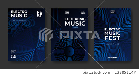 Electronic music festival poster set Electronic music festival poster set 133851147