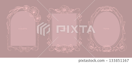 Coquette floral art nouveau frame set Coquette floral art nouveau frame set 133851167