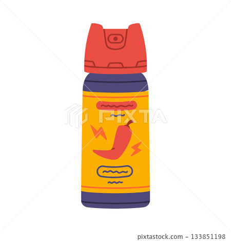 Pepper Spray as Self-defense Tool and Equipment for Protection Vector Illustration 133851198