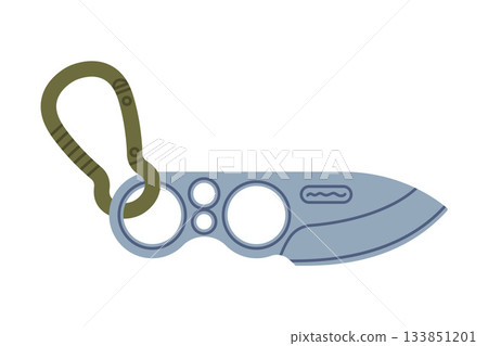Knife as Self-defense Tool and Equipment for Protection Vector Illustration 133851201
