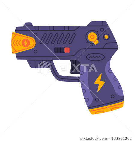 Stun Gun as Self-defense Tool and Equipment for Protection Vector Illustration 133851202