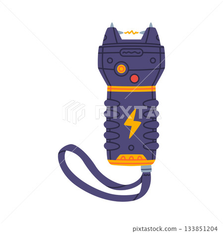 Stun Gun as Self-defense Tool and Equipment for Protection Vector Illustration 133851204