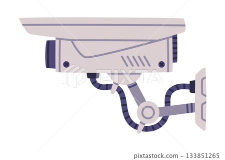 Wireless Security Camera as Closed-circuit Television Transmitting Video and Audio Signal Vector Illustration 133851265
