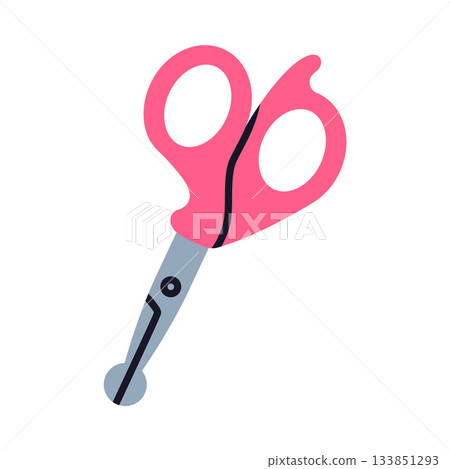 Pair of Scissors for Tailor as Hand-operated Shearing Tool Vector Illustration 133851293