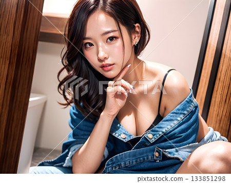 年輕女模特兒的肖像 133851298