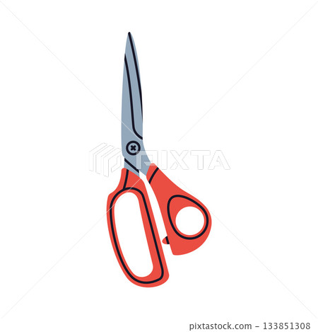 Pair of Scissors as Hand-operated Shearing Tool Vector Illustration 133851308