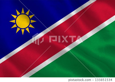 Namibian flag on white background Namibian flag on white background 133851534