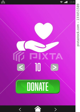 Vector icon of donation, Close-up 133851589