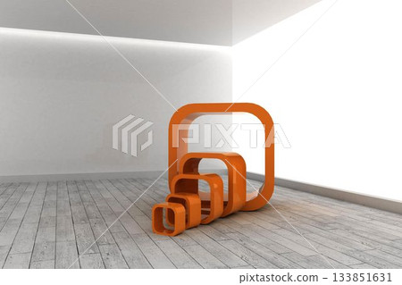Orange structures in a grey room Orange structures in a grey room 133851631