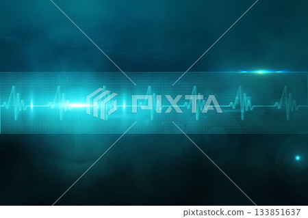 ECG line in blue and black 133851637