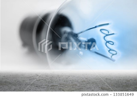 Idea filament in light bulb Idea filament in light bulb 133851649