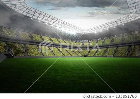 Large football stadium with lights Large football stadium with lights 133851760