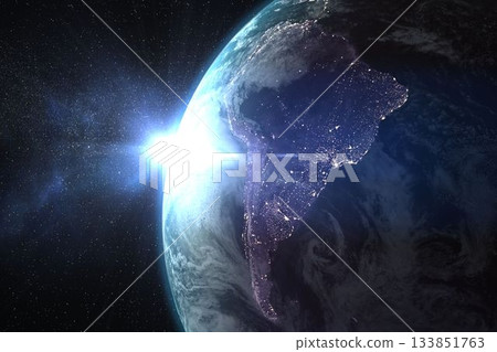 Aerial view of the Earth in the space Aerial view of the Earth in the space 133851763