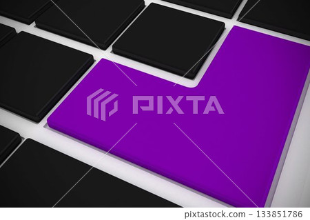Black keyboard with purple key Black keyboard with purple key 133851786