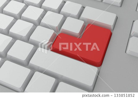 Red enter button on keyboard 133851852