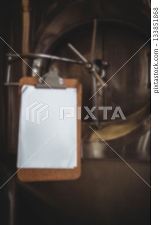 Writing pad on manufacturing machinery 133851868