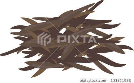 wood ear mushroom sliced for ramen topping in japanese food illustration 133851928