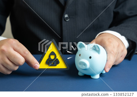 Hacker threat to savings and crypto assets. Cybersecurity alerts, digital finance risks, online fraud prevention and crypto market protection. 133852127