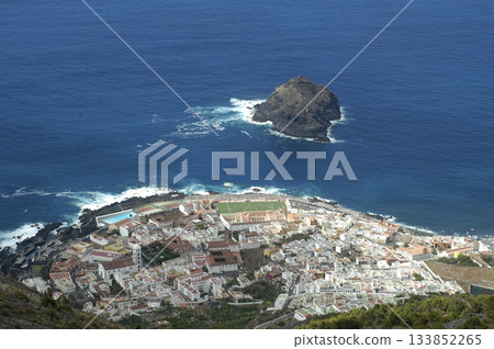 aerial image of a coastal town aerial image of a coastal town 133852265