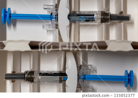 Pre-filled syringes are ready for use in a medical care setting Pre-filled syringes are ready for use in a medical care setting 133852377