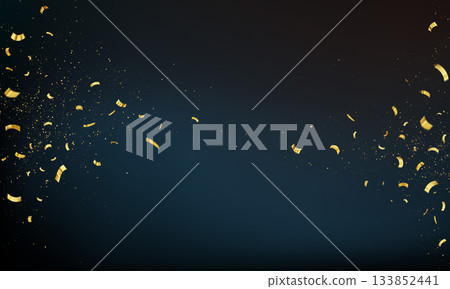 Merry Christmas and Happy New Year Abstract Shiny Gold Glitter Splash Decoration. Festive Background. Vector design element Merry Christmas and Happy New Year Abstract Shiny Gold Glitter Splash Decoration. Festive Background. Vector design element 133852441