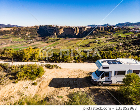 Caravan and Ronda valley, Andalusia Spain. 133852968