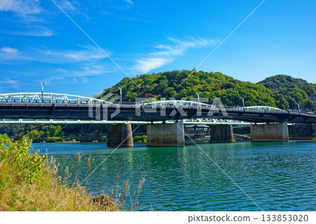 從木曾川岸邊眺望犬山橋 133853020