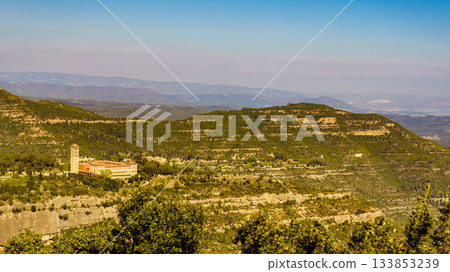 Monastery in Montserrat mountain range, Spain 133853239