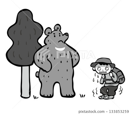 站立的熊_單色登山領地熊 站立的熊_單色登山領地熊 133853259