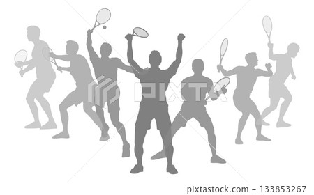 Silhouette Tennis Players Silhouettes Concept Silhouette Tennis Players Silhouettes Concept 133853267