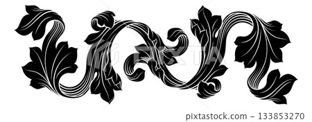 Filigree Crest Coat of Arms Heraldic Pattern Motif 133853270