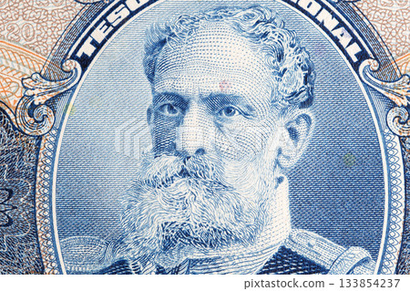 Deodoro da Fonseca a closeup portrait from Brazilian mooney 133854237